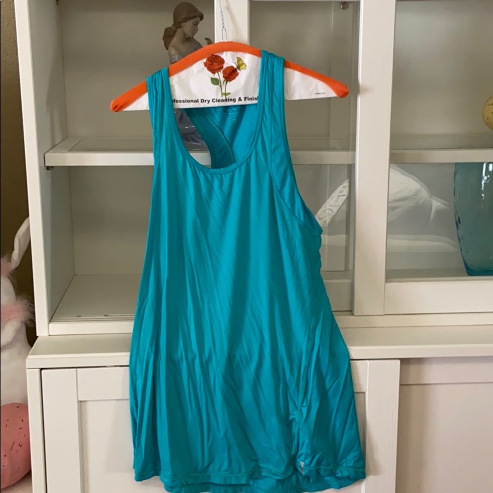 Blue dry-fit tank top